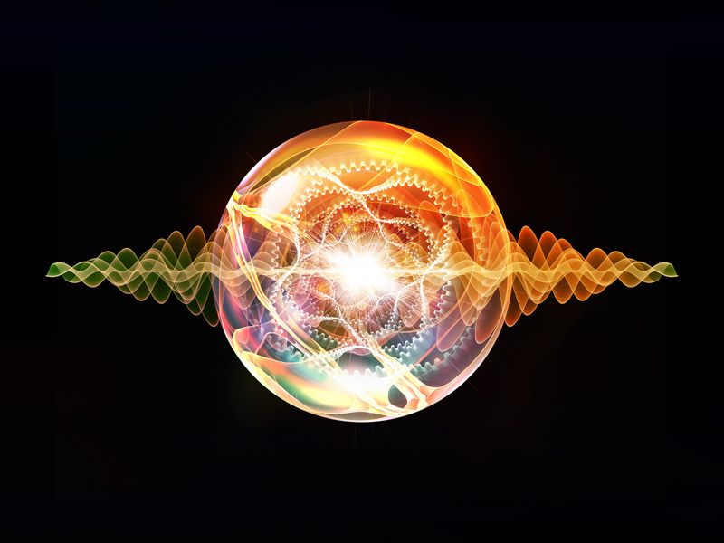Background design of fractal spherical patterns and conceptual elements on the subject of science, technology,