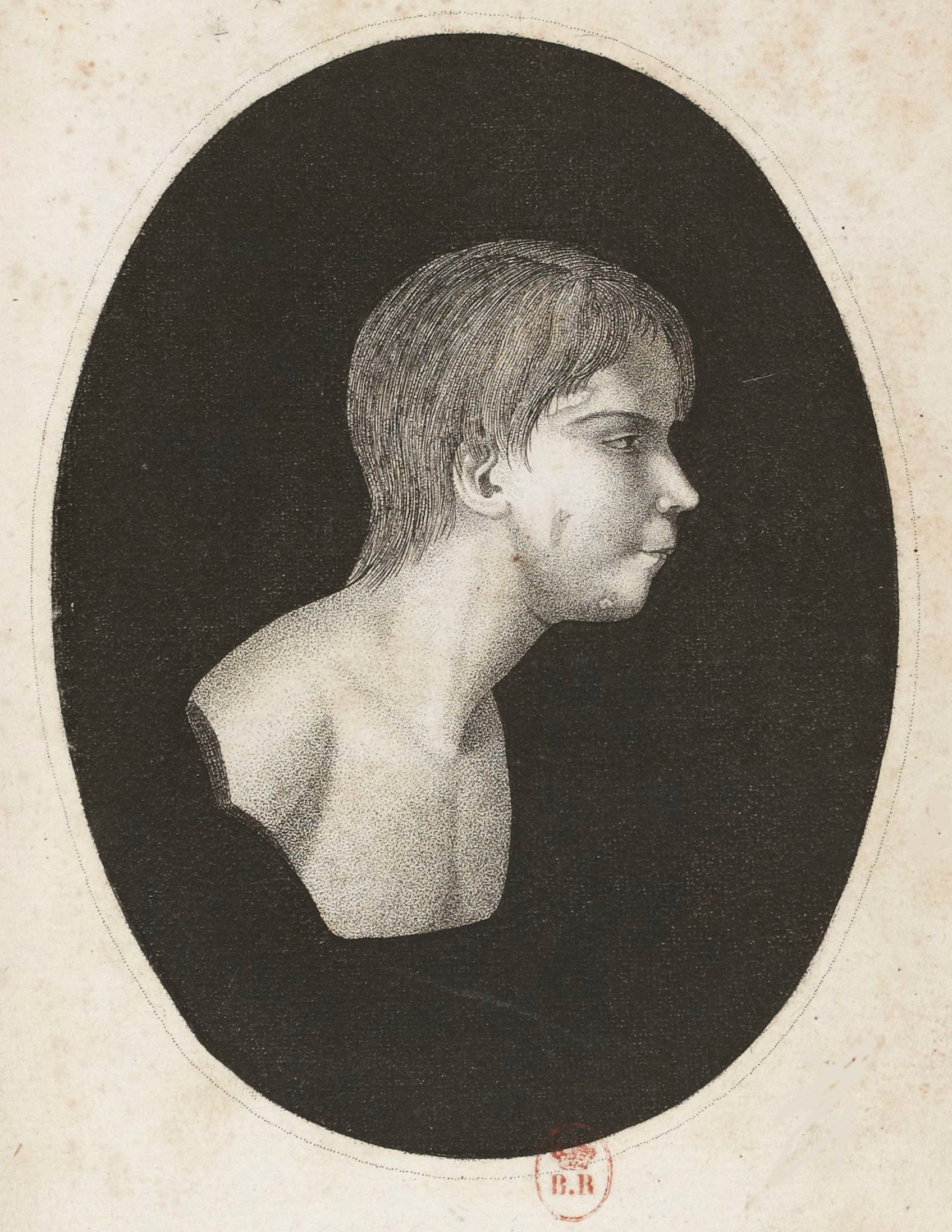 portrait of Victor of Aveyron, a young boy, dated to 1801