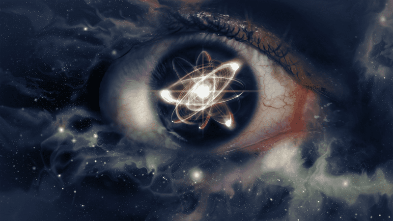 Abstract art of an atom or something inside the eye of somebody who possibly needs more sleep