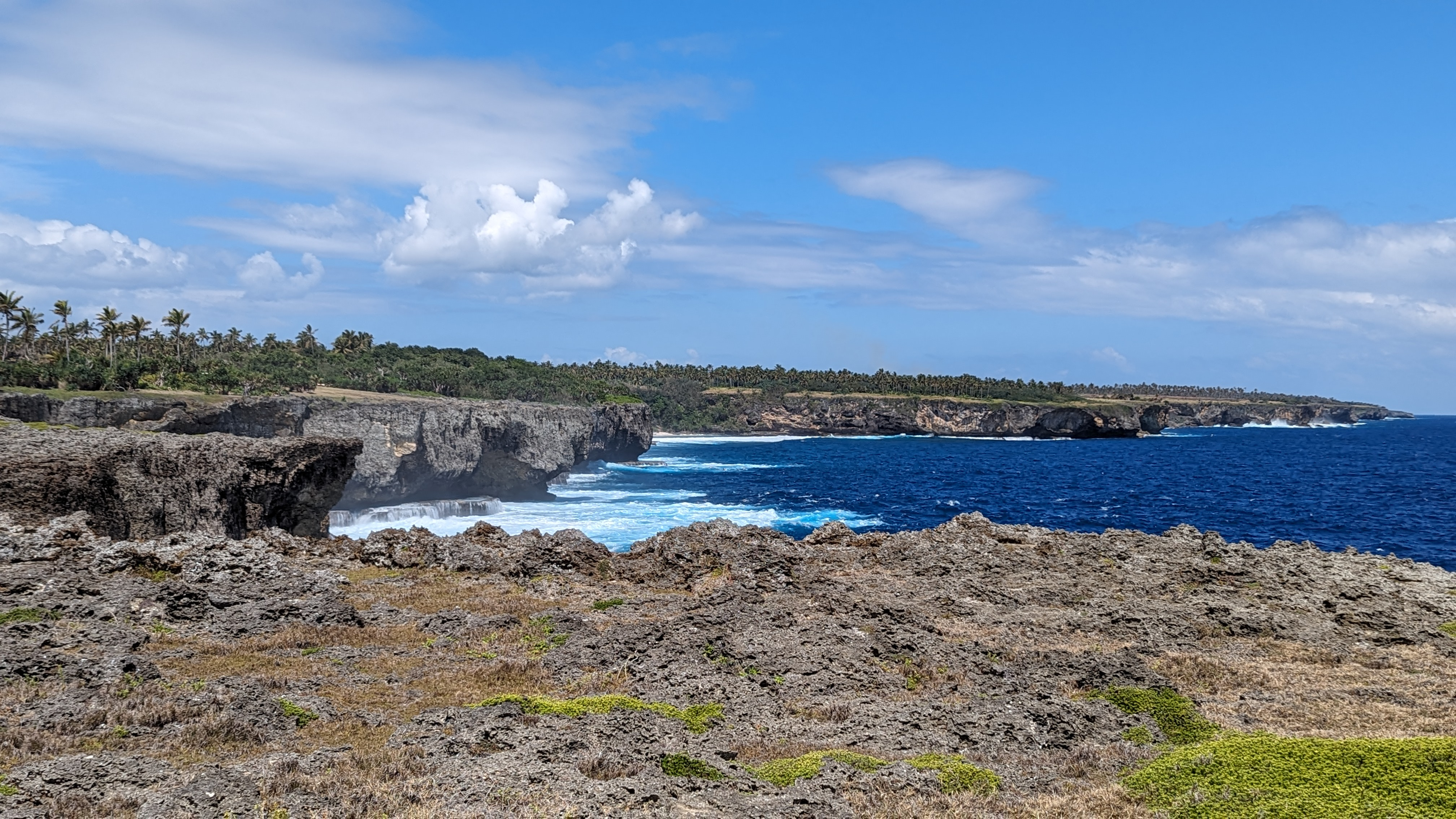 You'd think on top of cliffs like this you'd be safe from waves, particularly if you way a thousand tonnes