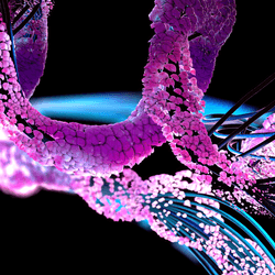 Chain of amino acid or bio molecules called protein - 3d illustration